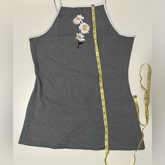 Forever21 Cami Tank Top 1X Grey with White Flower - Picture 8 of 13
